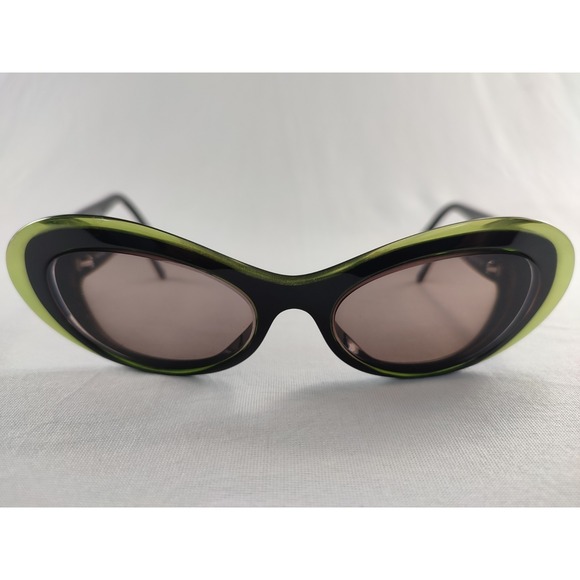 FACE a FACE Paris Monoi 1 700 Black Green FRAMES ONLY Italy Hand Made W/ Case - Picture 2 of 9